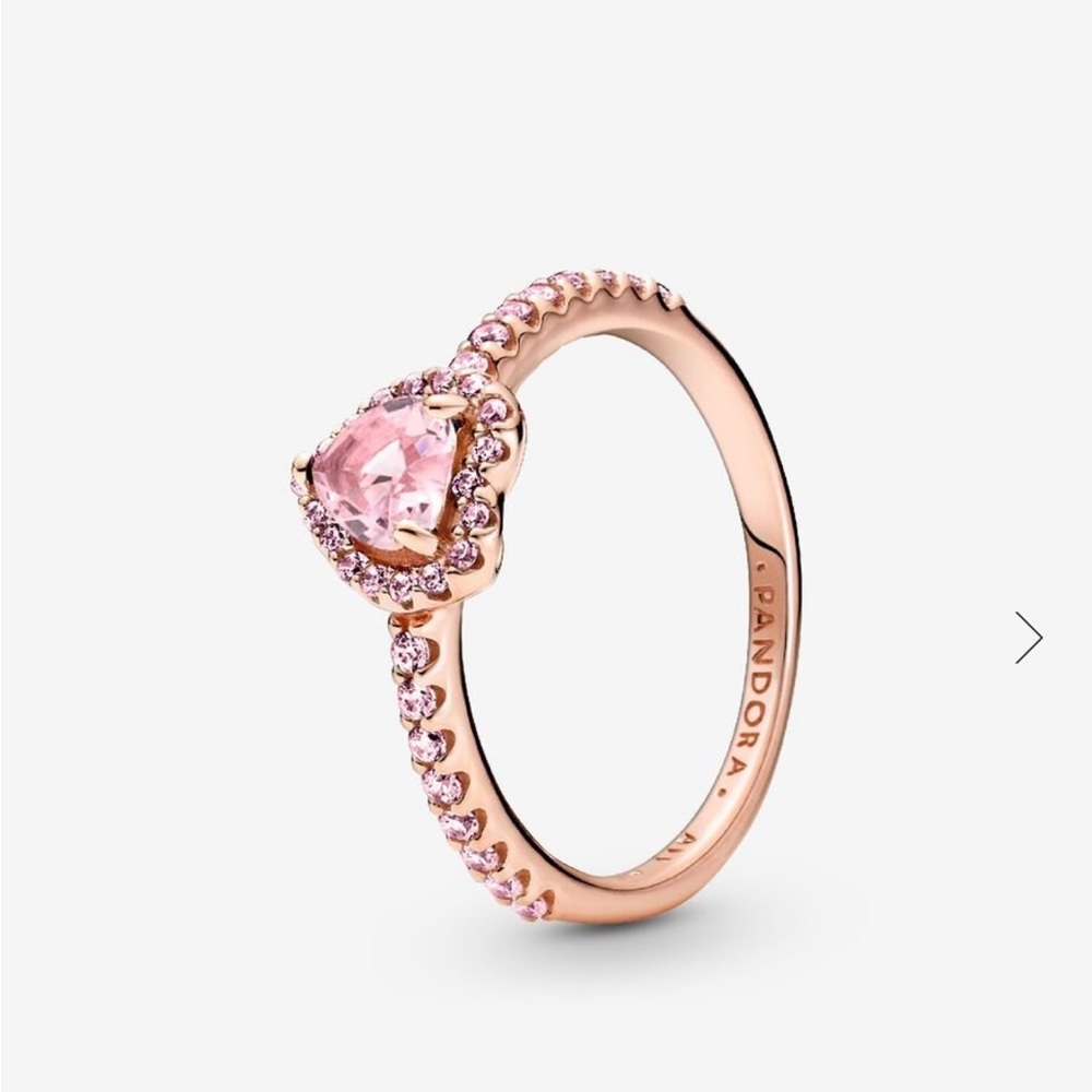Pandora sparkling elevated heart ring - size: 6